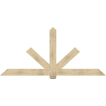 Ekena Millwork Kennewick Rough Sawn Timber Gable Bracket, Douglas Fir, 96"W x 44"H x 2"D x 6"F, 11/12 Pitch GBW096X44X0206KEN00RDF